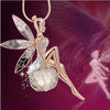 Angel-Butterfly Wings Fairy Rhinestone Crystal Necklace