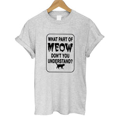 100% Cotton Meow Print Women T shirt