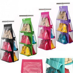 6 pocket Foldable hanging handbag organizer