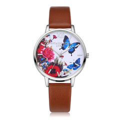 Butterfly Printed Quartz Wristwatch