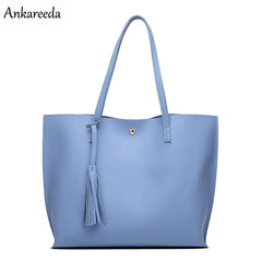 Ankareeda Luxury Brand Women Shoulder Bag Soft Leather TopHandle Bags Ladies Tassel Tote Handbag High Quality Women's Handbags
