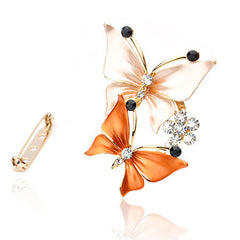 Butterfly crystal brooch