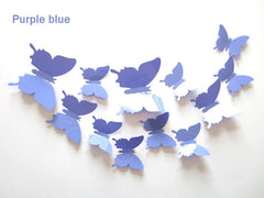 12pcs/lot 3D PVC Butterflies DIY Wall Sticker