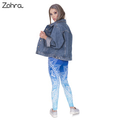 New Ombre Blue Printing Leggings