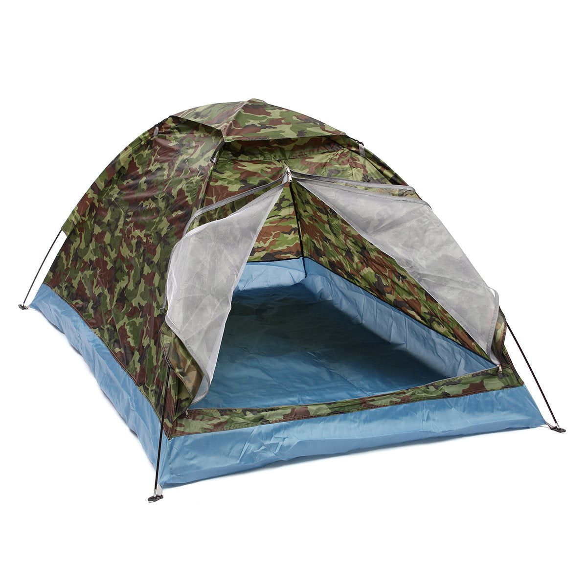 Outdoor 200*140*110cm Oxford cloth PU waterproof coating 4 seasons 2 people single layer Camouflage camping hiking tent