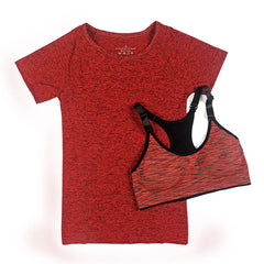 Women Quick Dry Yoga Set- T-shirt+Bra Set