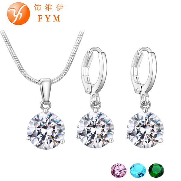 New Silver Color Jewelry Set