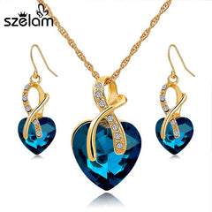 Crystal Heart Jewellery Set