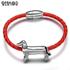 Lovely Dog  Braided Leather Bracelets