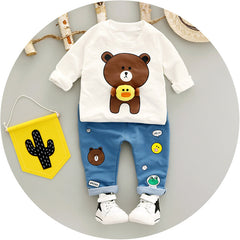 Bear Print Baby Boys Clothing Set