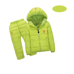 Unisex Winter Hooded Down Jackets+Trousers