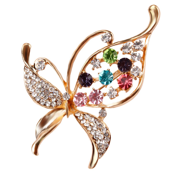 Crystal Rhinestones Assorted Butterfly Brooch