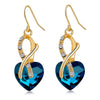 Luxury AAA CZ Crystal Heart Drop Earrings