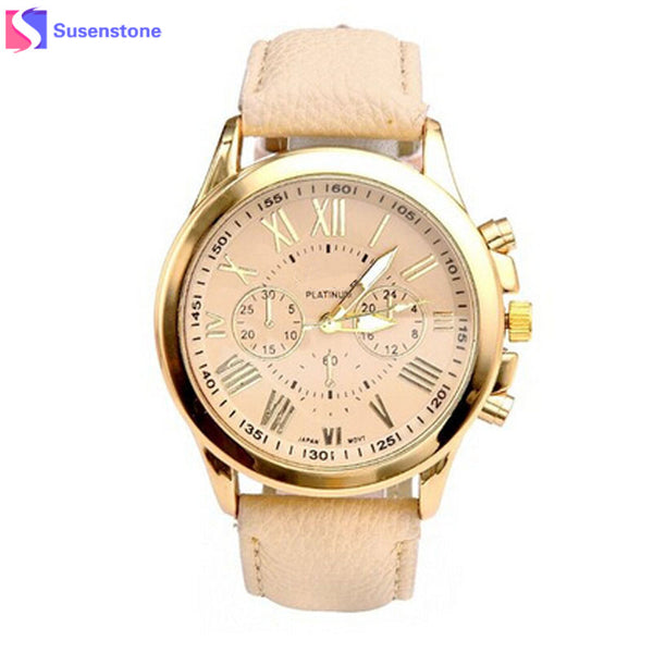 Luxury Leather Roman Numerals Watches