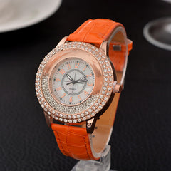 Luxury Leather Crystal Stone Watches