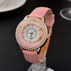 Luxury Leather Crystal Stone Watches